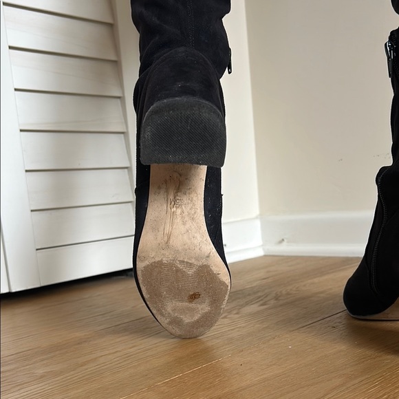 Osana Over-The-Knee Black Heeled Boots • Size 8.5 • Chic & Sleek Silhouette - Picture 9 of 10